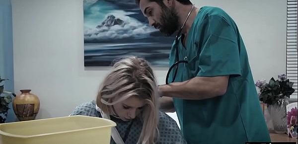  Helpless blonde used by a dirty doctor with huge thing